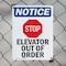 Signmission Elevator Out Of Order, 12 in W x Rectangle, Plastic OS-2PACK-NS-P-1218-V-11737 - alternate 4